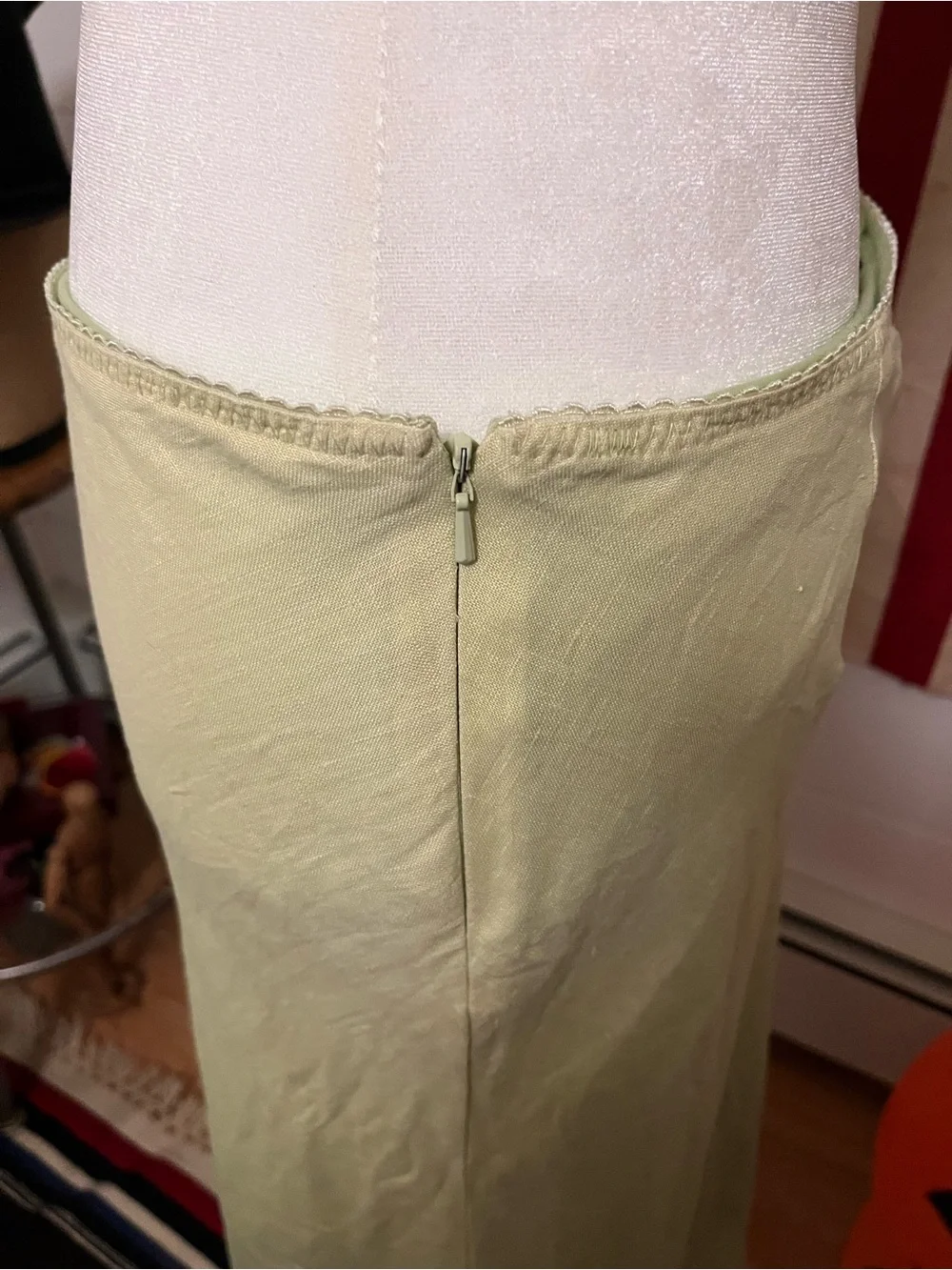Vtg Y2K GAP Linen Cotton Skirt Yellow Green Ombre Beads 2 fairy preppy - Picture 6 of 10